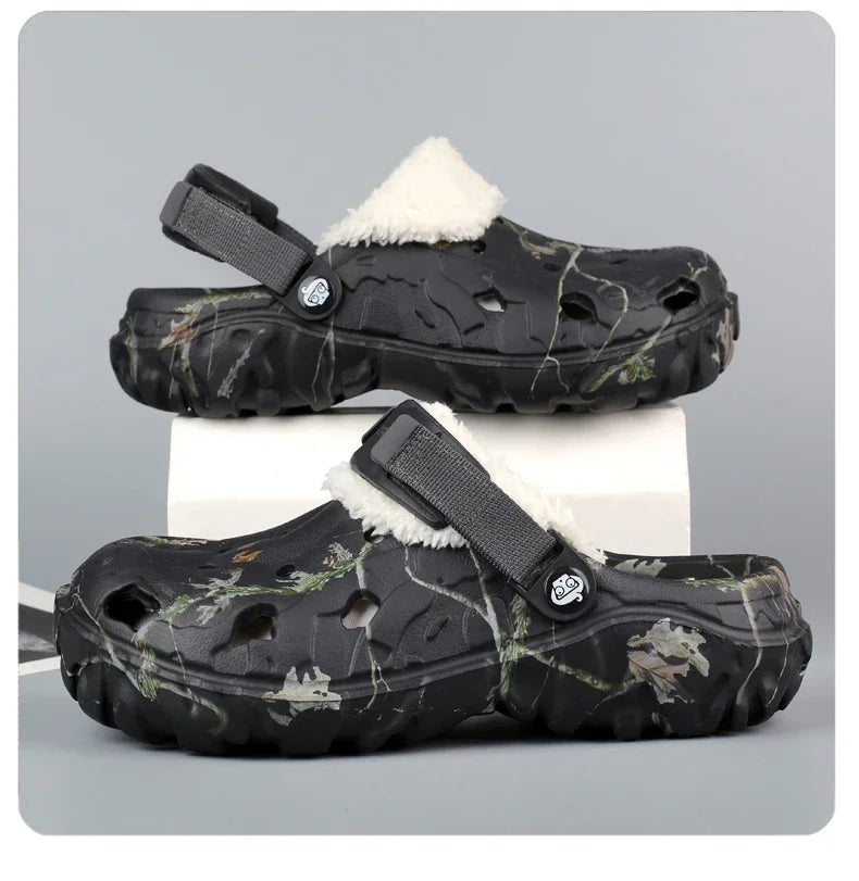 YRZL Winter Colgs Slippers Men's Shoes Men Beach Working Garden Shoe Home Soft Plush Slippers Bedroom Fuzzy Shoes Indoor Outdoor