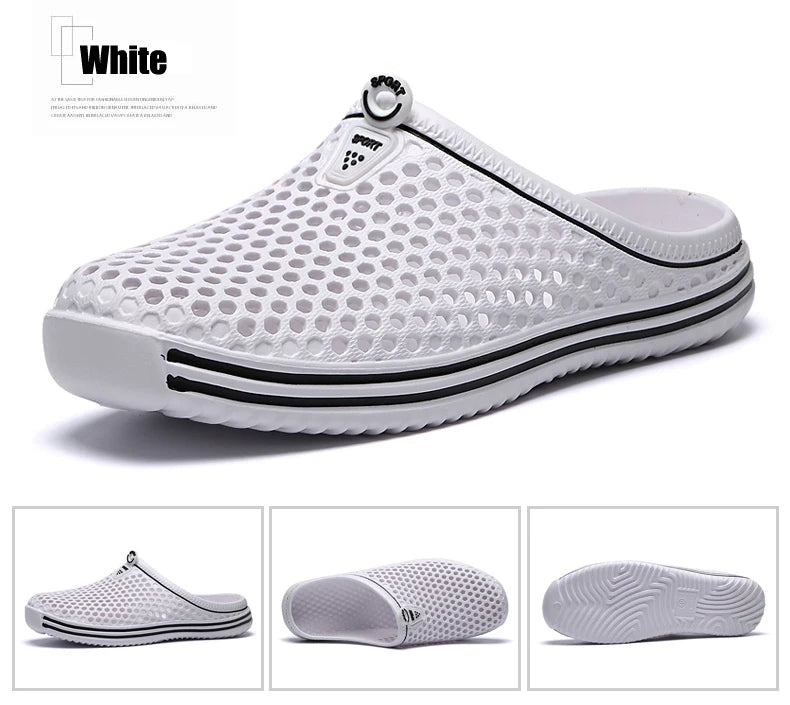 YRZL Men Summer Shoes Sandals Men's Holes Sandals Hollow Breathable Flip Flops Clogs Shoes Fashion Beach Slippers Big Size 45