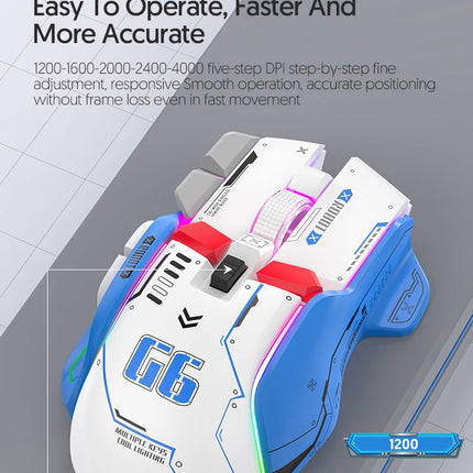 Tri-mode 2.4G USB Bluetooth Wireless Gamimg Mouse 12 keys RGB Game Wired Meche Mice for Windows IOS Home Office Laptop PC Gamer