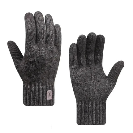 new men's warm gloves winter touch screen plus fleece gloves cold warm wool knitted gloves