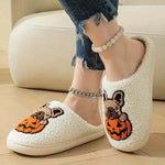 Halloween Women's Slippers Home Fluffy Casual Cartoon Designer Woman Shoes Autumn Winter Indoor Plush Slides Fashion Footwear
