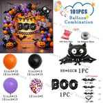 Halloween Pumpkin Balloons Garland Arch Kit Orange Black Balloon 3D Bat Sticker Eye Globos Birthday Party Halloween Decorations