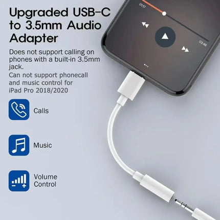 Type C To 3.5mm Aux Adapter 3 5 Jack Audio Cable for Huawei Xiaomi Redmi POCO Sumsang LG 3.5MM to 8Pin Aux Adputer for iPhone