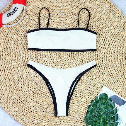 Woman Swimwear 2024 High Waist Bikinis Shorts Women's Swimsuit Luxury Ribbed Two-piece Bathing Suits Summer Bikini Set Swim Suit