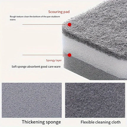 10pcs Double-sided Cleaning Sponges Pan Pot Dish-Washing Sponges Household Scouring Pad Kit Tools Kitchen Tableware Brush