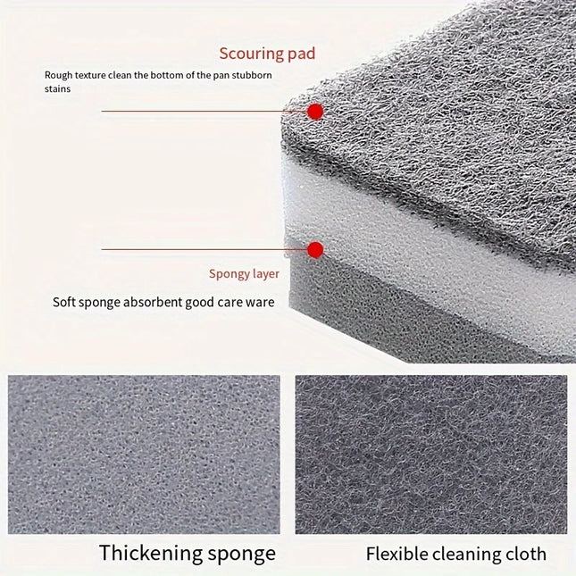 10pcs Double-sided Cleaning Sponges Pan Pot Dish-Washing Sponges Household Scouring Pad Kit Tools Kitchen Tableware Brush