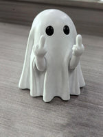 Middle Finger Cute Ghost Statue, Ghosts Small Scary Ghost Figurines, Halloween Home Decorations, Coffee Table Centerpieces Shelf