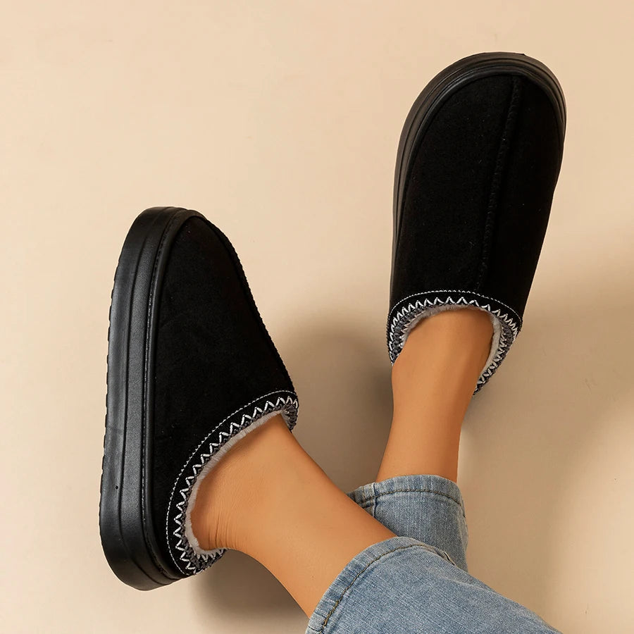 Winter Men's Slippers Indoor Bedroom Breathable Warm Snow Boots Women Outdoor Soft Sole Anti-slip Home Cotton Shoes Couple