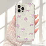 Colorful Bow Print Clear Case  For iPhone 16 14 13 12 11 15 Pro Max SE XR X XS 7 8 Plus Transparent Tpu Shockproof Phone Cover