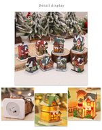 1~6pcs LED Night Light Christmas Ornaments 2024 Luminous Castle Snow House Sculpture Xmas Decoration for Home New Year Navidad