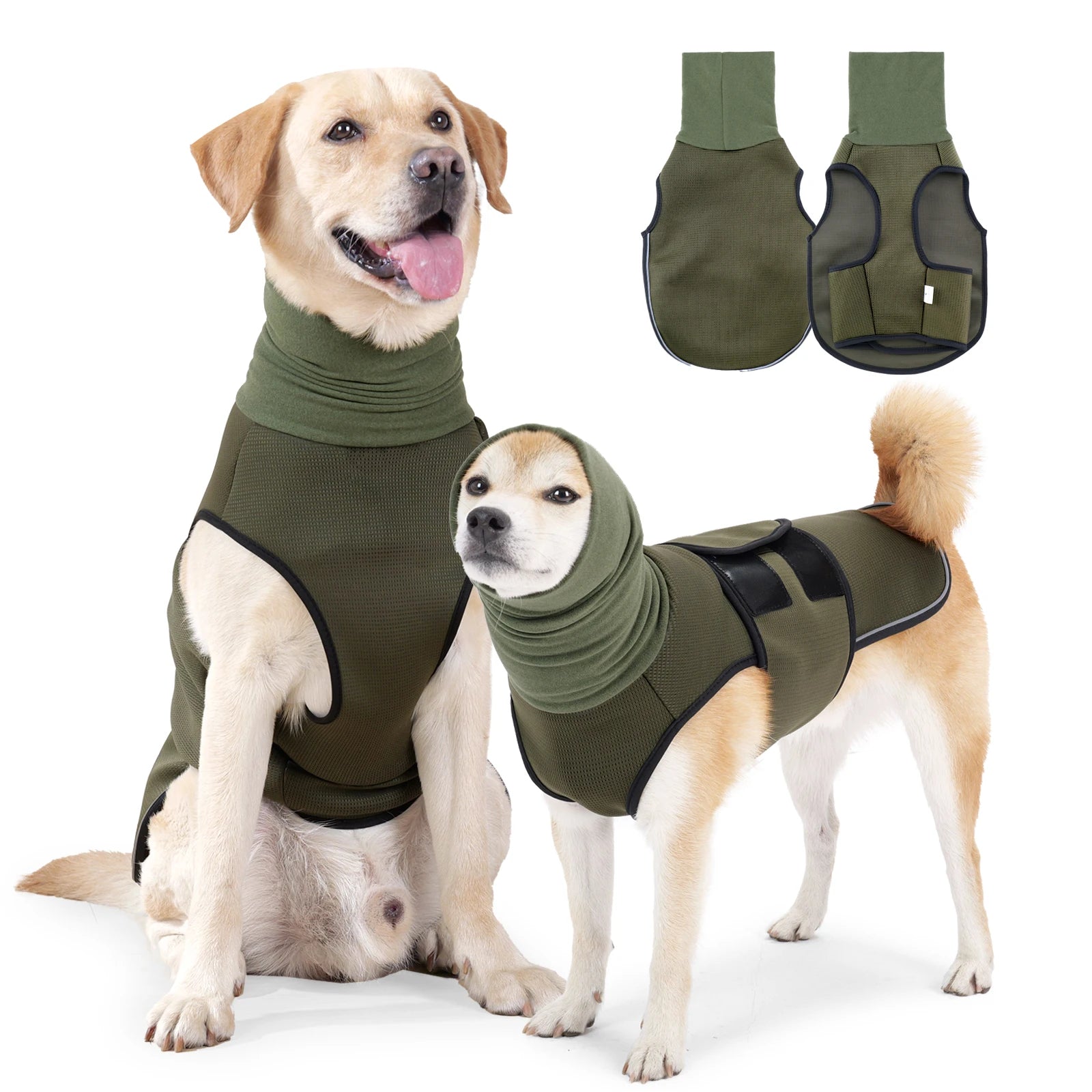 Dog Anxiety Vest and Coat-Keep Pet Calm, Dog Jacket for Thunder, Fireworks, Anti Anxiety Vest for Dogs and Cat Body and Ear