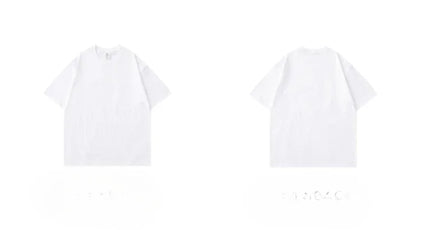 300g Cotton T Shirts Men Short Sleeved Heavyweight  Summer Round Neck Loose Breathable Shirt for Men Women Basic Tee