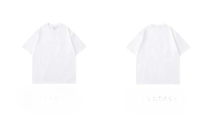 300g Cotton T Shirts Men Short Sleeved Heavyweight  Summer Round Neck Loose Breathable Shirt for Men Women Basic Tee