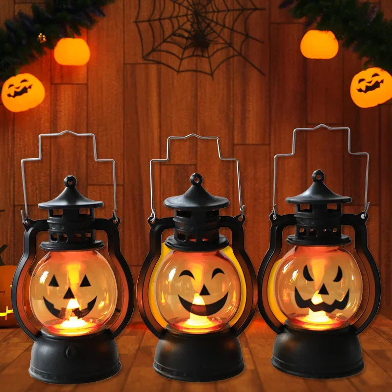Halloween Pumpkin Ghost Face Lamp Portable Skull Decoration Light for Bar Party Table Atmosphere Prop Halloween Decor Use