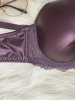 Pu leather fabric women's underwear with underwire pull-up thin mold cup sexy bra