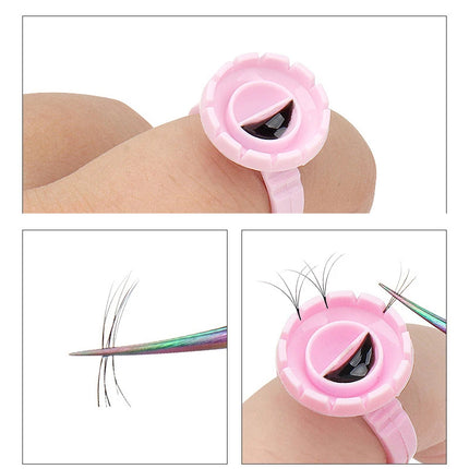 50/100Pcs Wholesale Disposable Eyelash Glue Fan Cup Rings Holder Container Tattoo Pigment Eyelash Extension Tools Lash Supplies