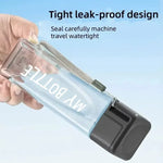 1 Pcs Clear Square Drinking Glass in Mate Plastic Portable Water Bottle with Milk Cable for Outdoor Sports