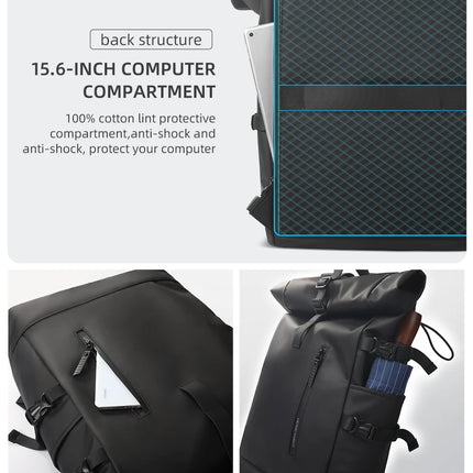 HK Expandable Travel Backpack Men Large Capacity Waterproof 15.6” Laptop Bag Hiking Rucksack Cycling Daypack Bag with USB Port