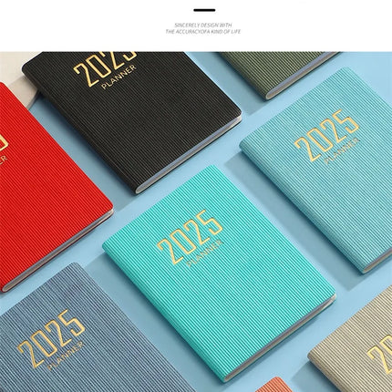 365-Day 2025 Portable A7 Pocket Planner Pu Cover Daily Weekly Schedule Notebook Calendar Journal School Office Supplies Agenda