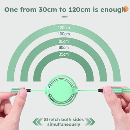 3 In 1 Retractable USB Cable  Fast Charging Data Cord For Iphone Samsung Huawei Xiaomi Multi Port Multiple Charging Wire