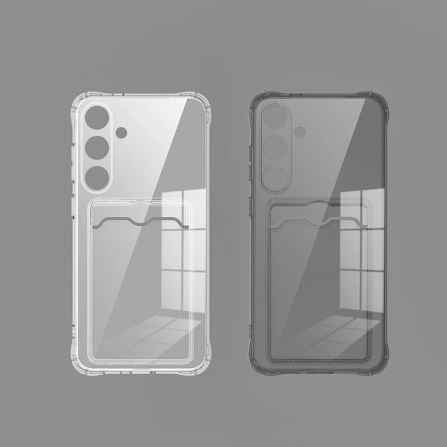 Transparent Card Slot Silicone Case For Samsung Galaxy S25 S24 S23 S22 S21 Plus Note 20 Ultra S20 FE Protection Cover