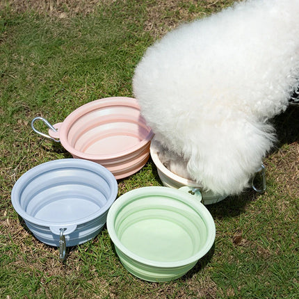 350ml/650ml/1000ml Collapsible Dog Bowl Outdoor Travel Pet Drinking Bowl for Dog Cats Folding Silicone Bowl Puppy Food Container