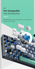 Machenike K500 Mechanical Keyboard Gaming Keyboard Wired Keyboard Hot Swappable 94 Keys RGB Light Mac Windows