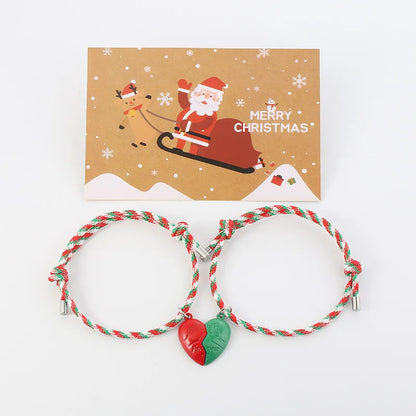 Vicky-Home Christmas Bracelet Gift Jewelry for Women Girls Kids Jingle Bell Beaded Bracelets Adjustable Charm Bangle