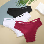 4PCS Women's Cotton Briefs Sexy Female Underpants Elasticity Comfortable Underwear Panties Lingerie S-XL  Solid Color Intimate