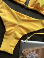 2025 New Sexy Triangle Bathing Suit for Women Brazilian Bikinis Halter Swimwear Push Up Swimsuit Metal Chain Beach Bikini Set