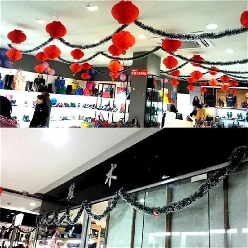 2M Christmas Eve Decoration Bar Tops Ribbon Garland Christmas Tree Kitchen Ornaments Wedding Party Christmas Decoration Prop