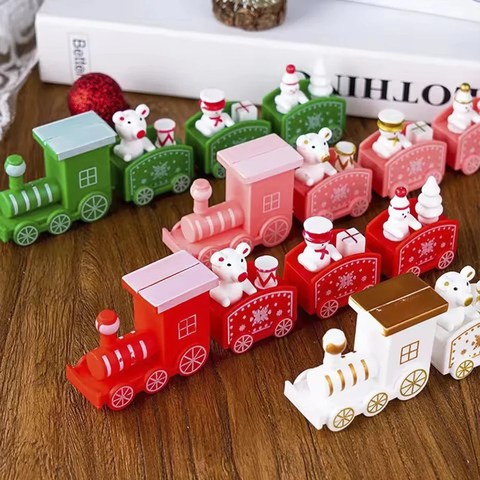 Happy New Year Christmas Train, Halloween Ornament with Moving Train, Home Noel Gifts, Children's Birthday Cake Decoration, 2026
