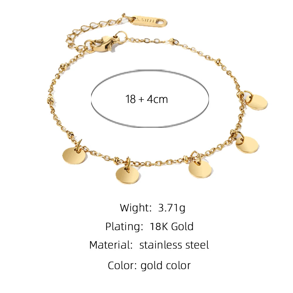 YACHAN 18K Gold PVD Plated Stainless Steel Chain Bracelets for Women Charm African Turquoise Natural Stone Trendy Jewelry Gift