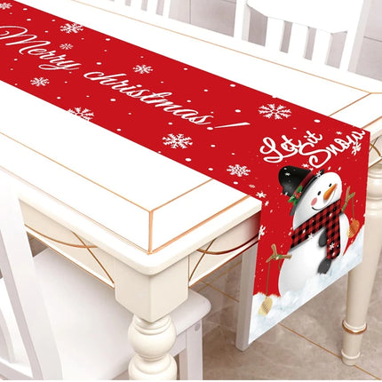 2024 Christmas Table Runners Merry Christmas Decoration for Home Tablecloth Table Cover Xmas Gifts Navidad Noel New Year 2025