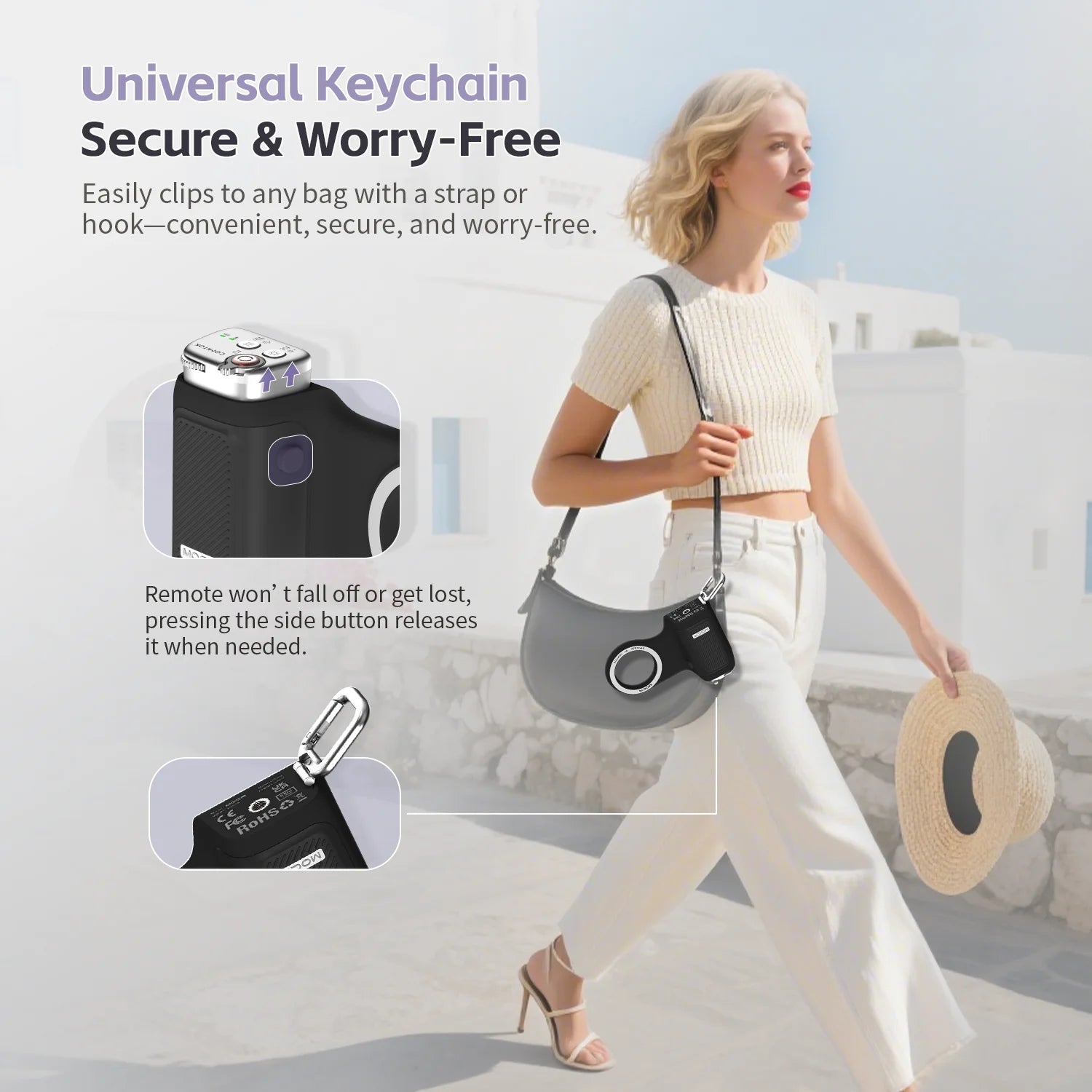 Magnetic Phone Grip with Remote Control Portable Shooting Handle for iPhone Vlog Videos, Easy One-Hand Operation