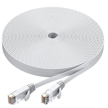 Cat 6 Ethernet Cable 1000M Network, Slim long Flat Internet LAN Patch Cord, Cat6 Solid High Speed weatherproof Cable for Router