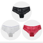 Women Briefs Sexy Full Lace Panties Hollow Out Low-waist Female Shorts Soft Solid Color Breathable Underwear Fast Ship 3pcs/lots
