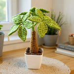 Handmade Crochet Money Tree Potted Stuffed Plants Finished Woven Bouquet Home Desktop Decor Christmas Graduation Gifts