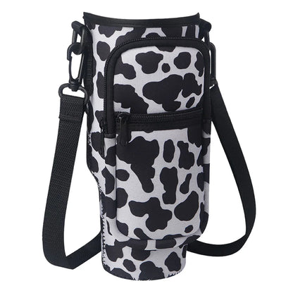40oz Neoprene Water Bottle Carrier Bag For Stanley Quencher Cup Sleeve with Adjustable Shoulder Strap Water Bottle Holder Pouch