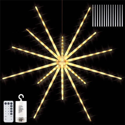 PAMNNY Battery Powered Starburst Firework Lamp Waterproof Christmas Garden String Light Garland for Wedding Party New Year Decor