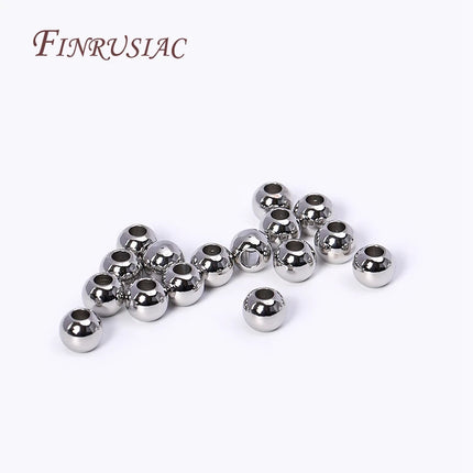 18K Gold Plated Separators For Bead,Spacers Beads For Jewelry Making,Brass Metal Round Beads,DIY Bracelets/Necklace Accessories