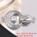 Juya Handmade 18K Gold Silver Plated Fastener Bail Connector Clasps Accessories For Needlework Pearls Beads Jewelry Making