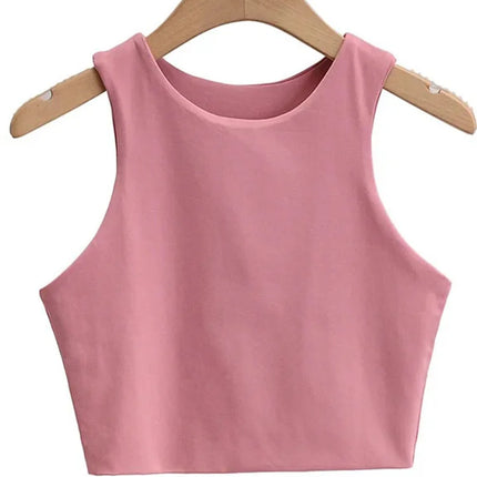 2023 Summer Fashion Women Sexy Slim Tops O-neck Sleeveless Double Nylon Ladies Good Quality Tank Tops 6 Colors