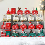 Wooden Train Christmas Ornaments Santa Cake Decoration Merry Christmas Navidad New Year Party Table Decoration Kids Gifts Toys