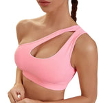 One-shoulder Sports Underwear Fitness Yoga Quick-drying Shock-proof Vest Running Bra for Women