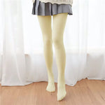 Fall Winter Adult Pantyhose Milk White Silk Socks for Girls Lolita Velvet Thin Bottom Jumpsuit Socks Women