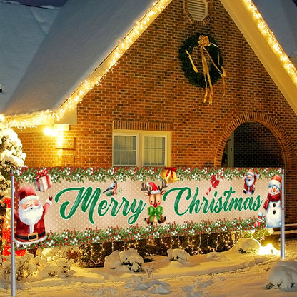 Christmas Outdoor Banner Merry Christmas Decorations For Home 2024 Navidad Kerst Xmas Decor Noel Kerst Happy New Year Gift 2025
