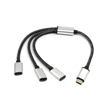 USB C Male To Double USB C Female Splitter Type C Hub For Type C Gaming Handle Charger Powerbanks Adapter