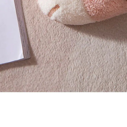 Shevalues Indoor Warm Plush Slippers For Women Men Cute Cat Paw Design House Fur Slippers Mute Flats Slides Indoor Fluffy Shoes