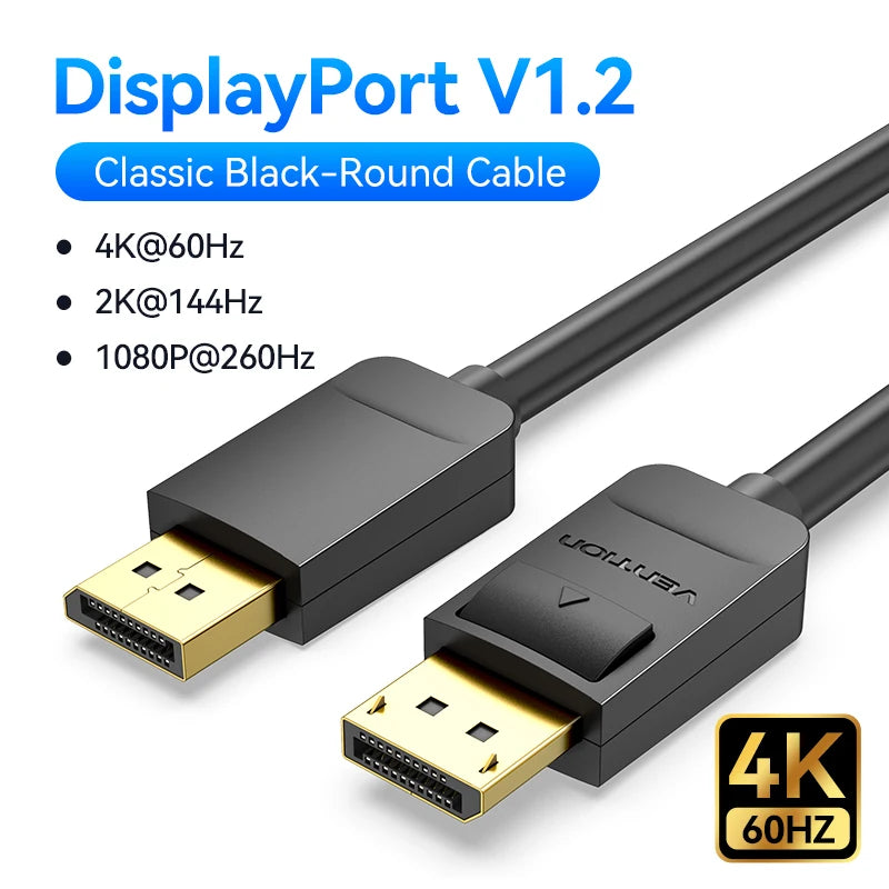 Vention DisplayPort 1.4 Cable 8K 60Hz 4K HDR 165Hz Display Port Audio Cable for Video PC Laptop TV Display Port 1.4 DP Cable 1.2
